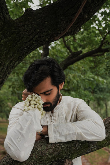 EMBROIDERED TUXEDO PANEL KURTA TROUSER